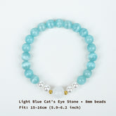 8mm Light Blue Cat's Eye Bracelet - Gentle Skin-Enhancing Style