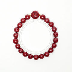 Cinnabar Zodiac Bead Bracelet - Rooster (8mm)