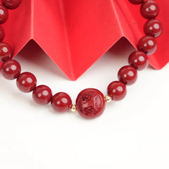Cinnabar Zodiac Bead Bracelet - Dog (8mm)