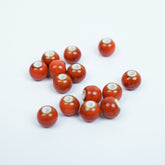 Handmade DIY 8mm Flower Glaze Leopard Print Porcelain Beads (10 pcs) - Leopard Orange