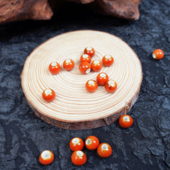 Handmade DIY 8mm Flower Glaze Leopard Print Porcelain Beads (10 pcs) - Leopard Orange