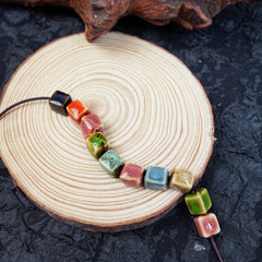 Handmade DIY Mosaic Square Porcelain Beads (20 pcs) - Mixed Floral Glaze Colors