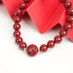 Cinnabar Zodiac Bead Bracelet - Ox (8mm)