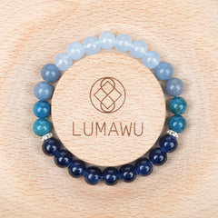 New Chinese Five Elements Water Series • Ocean Blue Gradient Bracelet(8mm) Versatile Commute Style