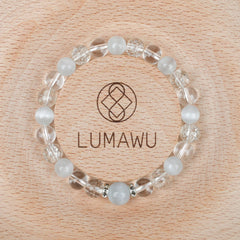 New Chinese Five Elements Metal Series • Light Blue Translucent Bracelet (8mm) Minimalist Style