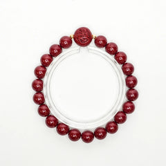 Cinnabar Zodiac Bead Bracelet - Tiger (8mm)