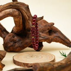 8mm Cinnabar Purple Gold Sand Pixiu Bracelet - Wealth Blessing Style