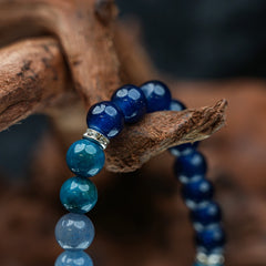 New Chinese Five Elements Water Series • Ocean Blue Gradient Bracelet(8mm) Versatile Commute Style