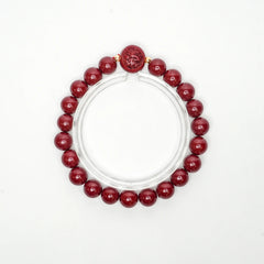 Cinnabar Zodiac Bead Bracelet - Dragon (8mm)
