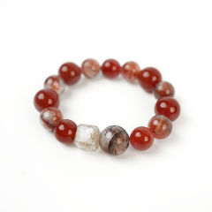 Natural Red Glue Flower Agate Sugar Bracelet with Super Seven