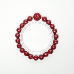 Cinnabar Zodiac Bead Bracelet - Snake (8mm)
