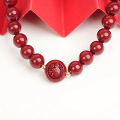 Cinnabar Zodiac Bead Bracelet - Monkey (8mm)