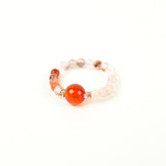 Rutilated Quartz Red Agate Ring (3mm)