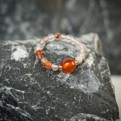 Rutilated Quartz Red Agate Ring (3mm)