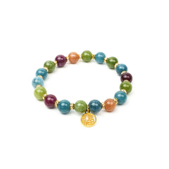 Colorful Tourmaline Luck Charm Bracelet