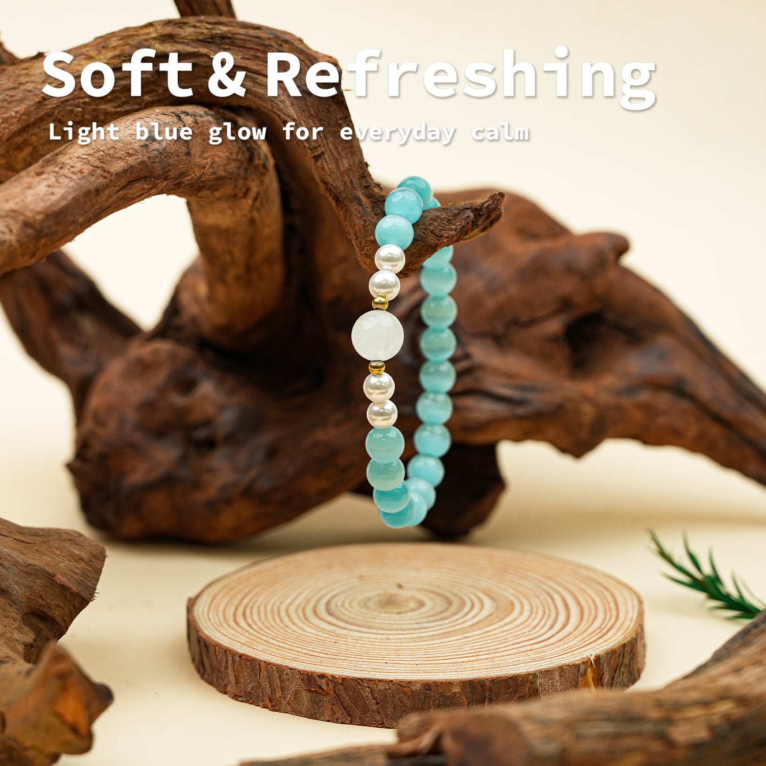 8mm Light Blue Cat's Eye Bracelet - Gentle Skin-Enhancing Style