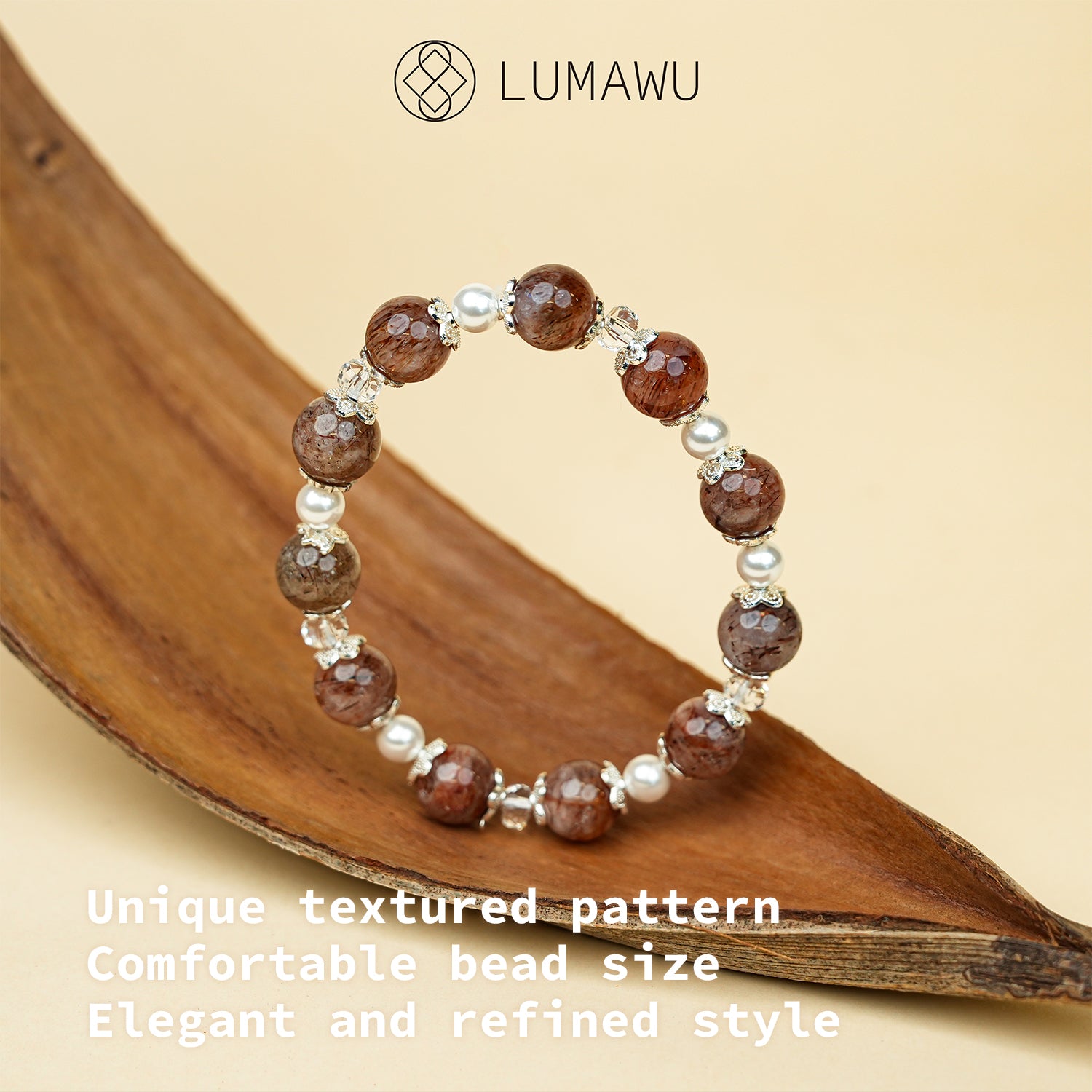 Red Rabbit Hair Texture Crystal Bracelet - 10mm Temperament Style