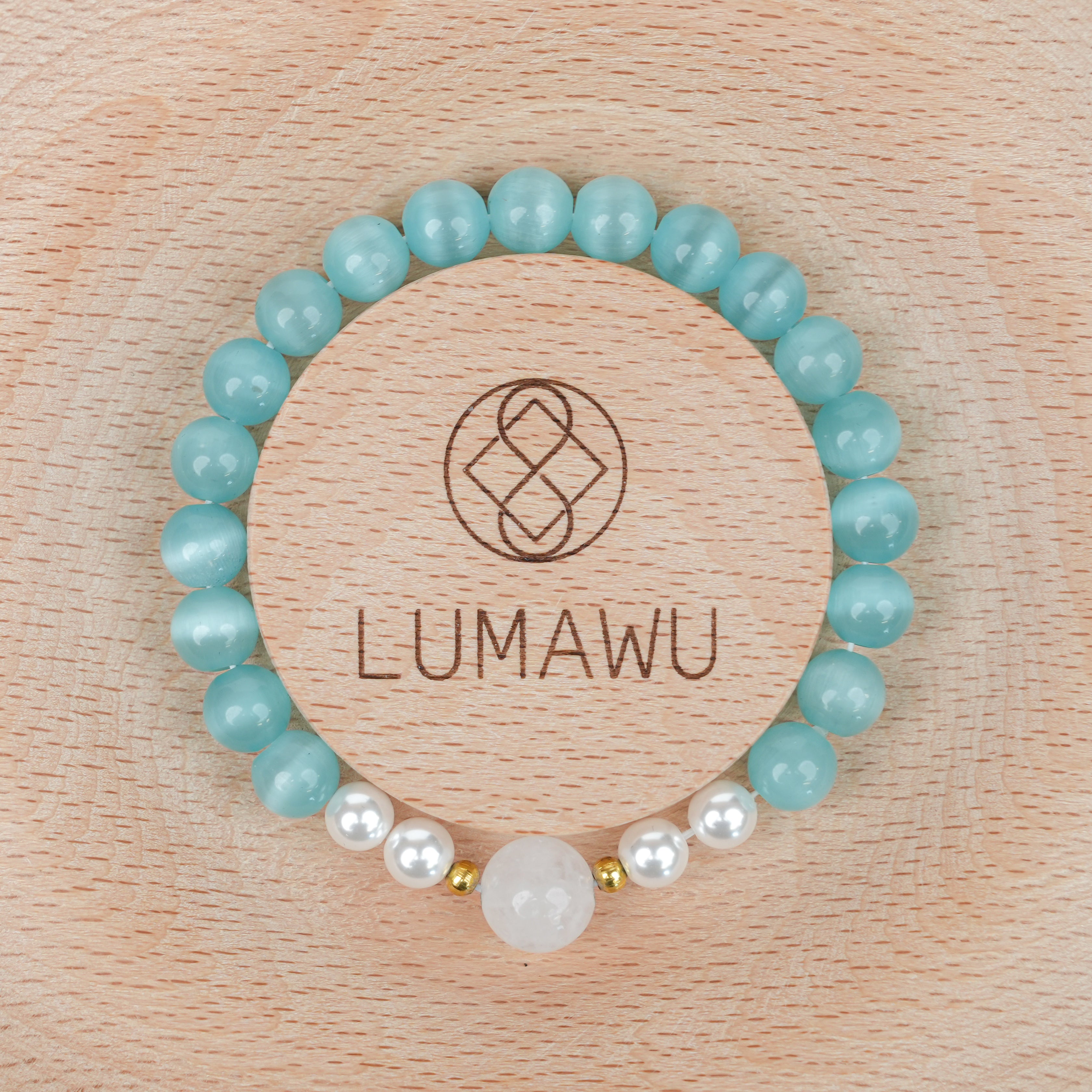 8mm Light Blue Cat's Eye Bracelet - Gentle Skin-Enhancing Style