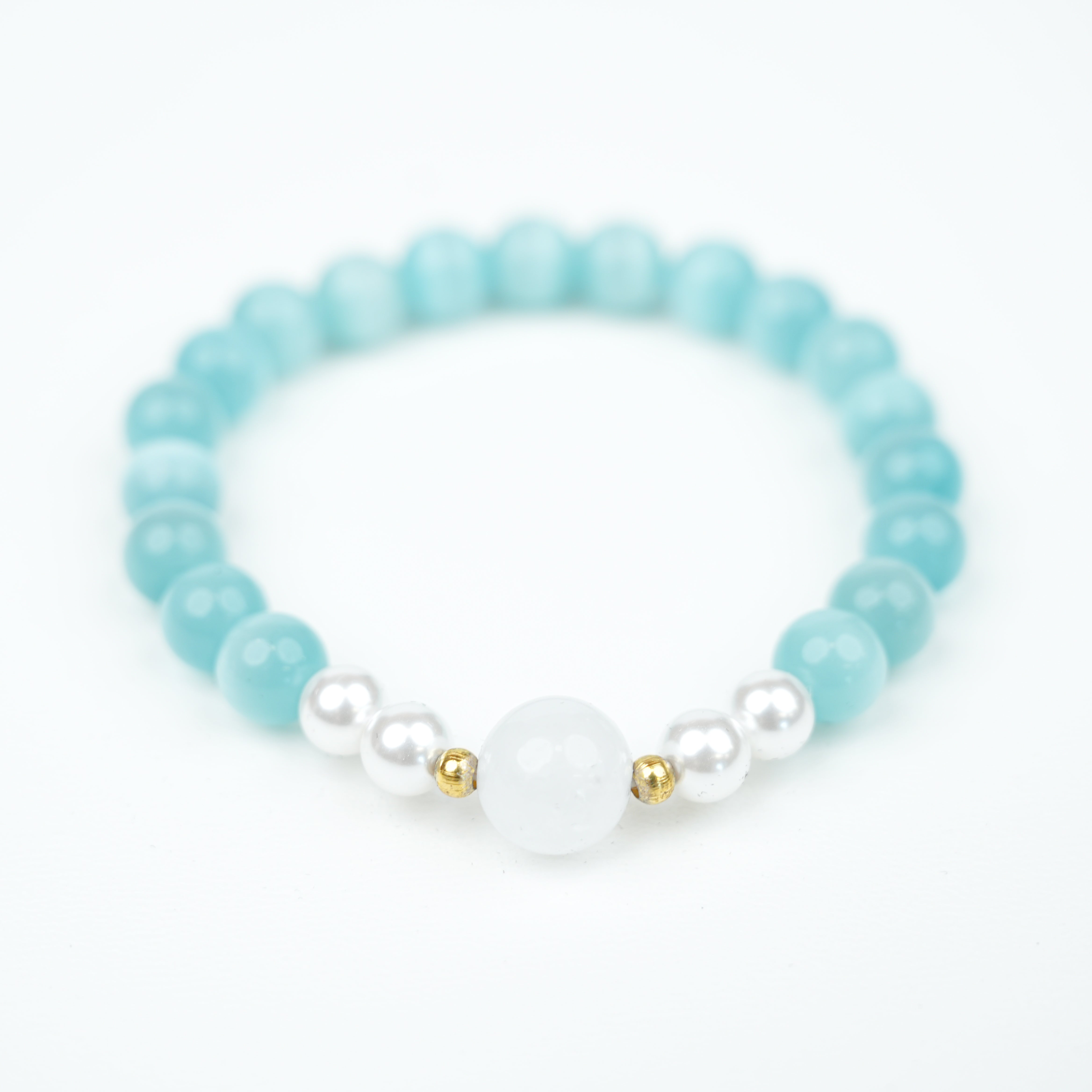 8mm Light Blue Cat's Eye Bracelet - Gentle Skin-Enhancing Style