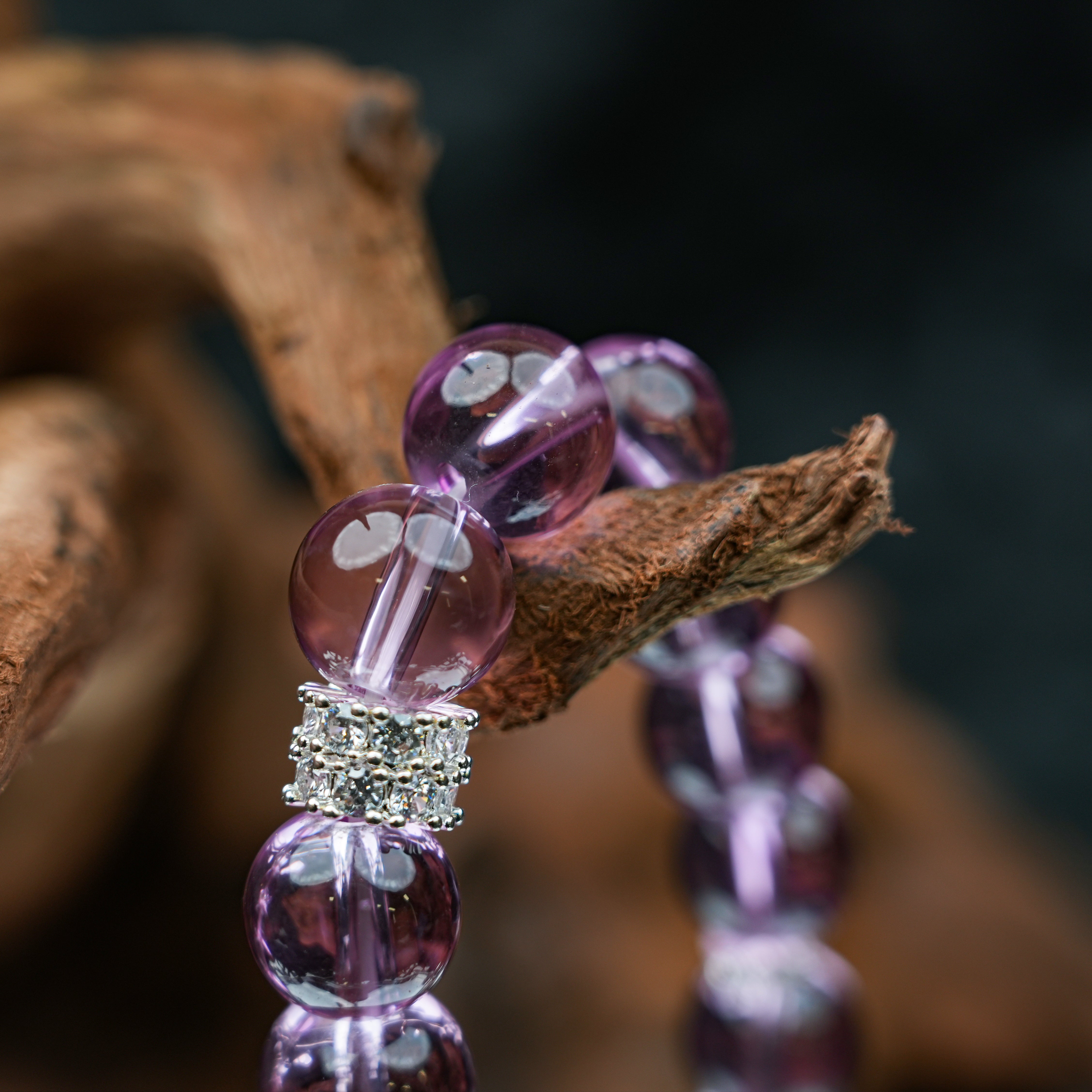 12mm Purple Grape Artificial Crystal Bracelet - Fashion Versatile Style