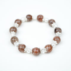 Red Rabbit Hair Texture Crystal Bracelet - 10mm Temperament Style