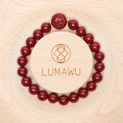 Cinnabar Zodiac Bead Bracelet - Rat (8mm)