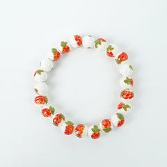 Jingdezhen Ethnic Style Ceramic Bead Bracelet - Spring Blossom Red (8mm)