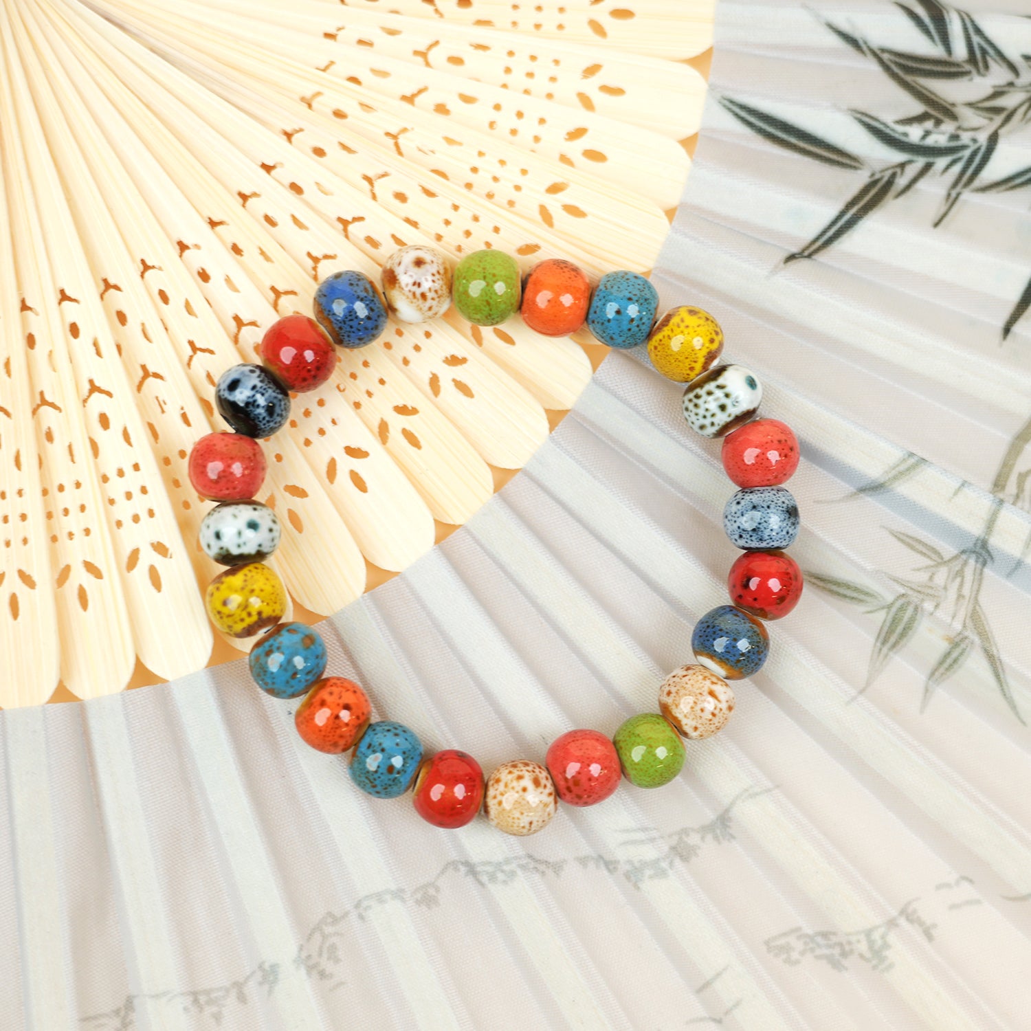 Chinese Ceramic Round Bead Bracelet
