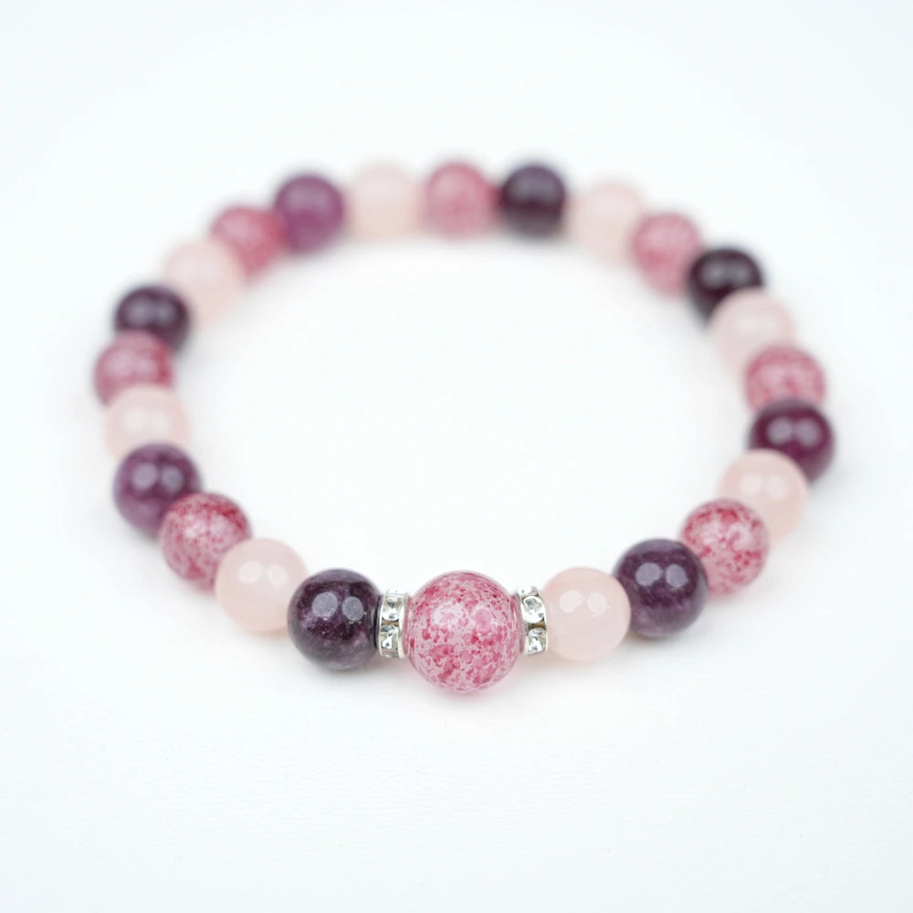 New Chinese Five Elements Fire Series • Vibrant Pink-Purple Bracelet (8mm) Unique Eye-Catching Style