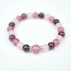 New Chinese Five Elements Fire Series • Vibrant Pink-Purple Bracelet (8mm) Unique Eye-Catching Style