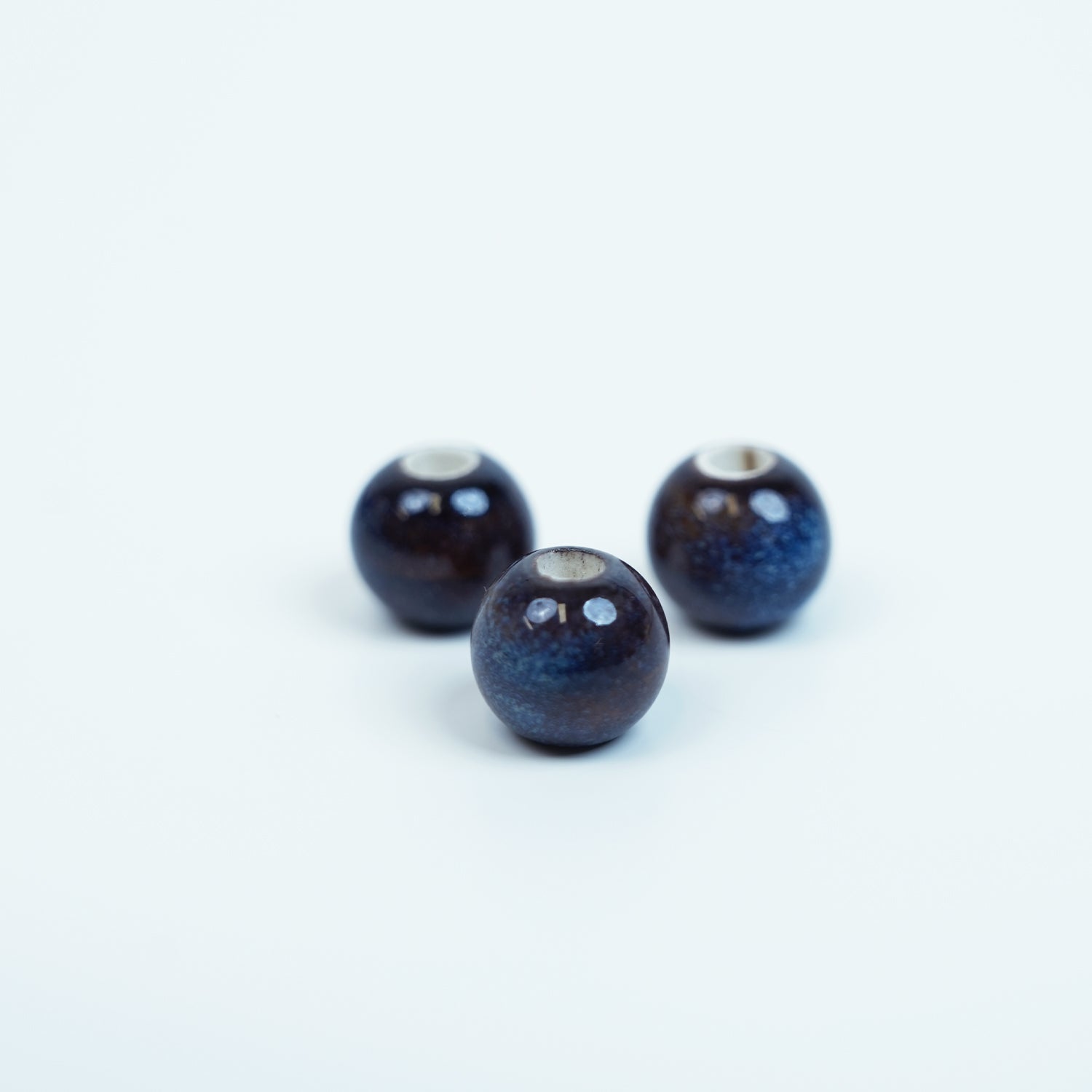 Handmade DIY 8mm Flower Glaze Leopard Print Porcelain Beads (30 pcs) - Leopard Gem Blue