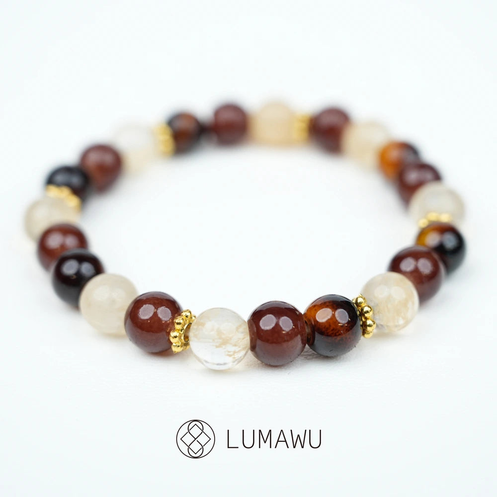 New Chinese Five Elements Earth Series • Warm Amber & Beige (8mm) Calm Versatile Style
