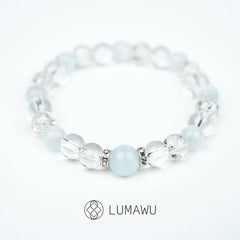 New Chinese Five Elements Metal Series • Light Blue Translucent Bracelet (8mm) Minimalist Style
