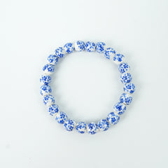 Jingdezhen Ethnic Style Ceramic Bead Bracelet - Indigo Blue-and-White (8mm)