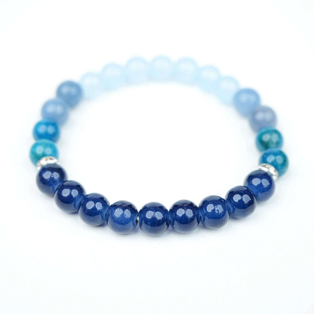 New Chinese Five Elements Water Series • Ocean Blue Gradient Bracelet（8mm） Versatile Commute Style