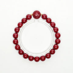 Cinnabar Zodiac Bead Bracelet - Ox (8mm)