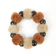 Yellow Tiger's Eye Fluffy Ball Bracelet (12mm)