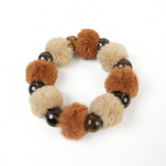Yellow Tiger's Eye Fluffy Ball Bracelet (12mm)