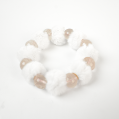 Pink Quartz Fluffy Ball Bracelet (14mm)