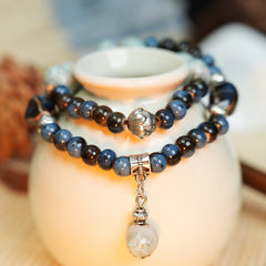 Star-Moon Bodhi Ceramic Bracelet (Shell Color, Dreamy & Gentle, Double Wrap)