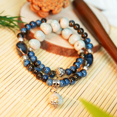 Star-Moon Bodhi Ceramic Bracelet (Shell Color, Dreamy & Gentle, Double Wrap)