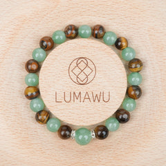 New Chinese Five Elements Wood Series • Green Bracelet with Tiger’s Eye (8mm) Daily Commute Style