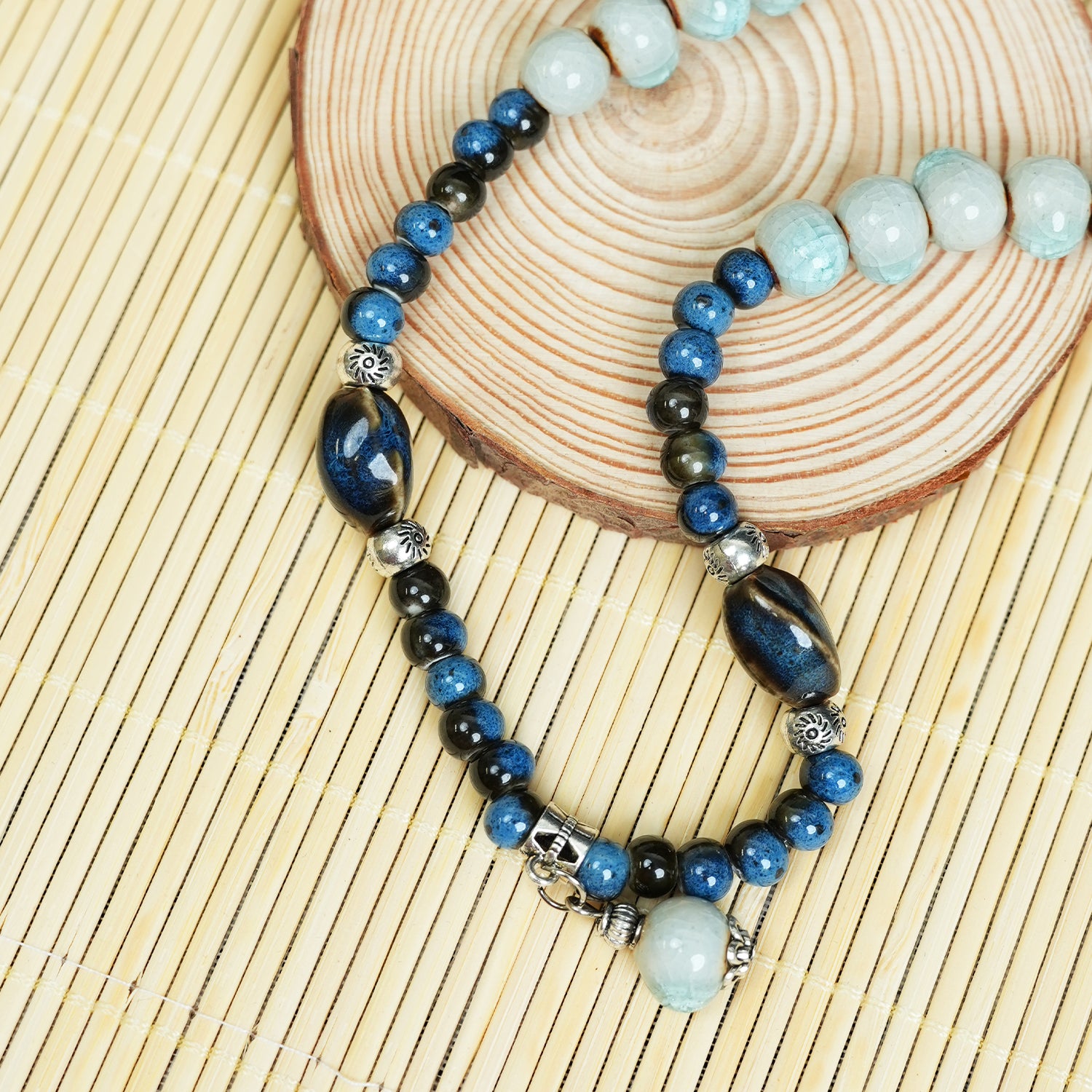 Star-Moon Bodhi Ceramic Bracelet (Shell Color, Dreamy & Gentle, Double Wrap)