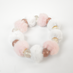 Pink Quartz Fluffy Ball Bracelet (10mm)