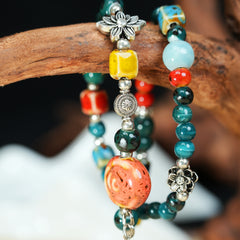 Glazed Mermaid Ji Ceramic Bracelet (Sweet & Romantic, Double Wrap)