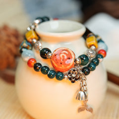 Glazed Mermaid Ji Ceramic Bracelet (Sweet & Romantic, Double Wrap)