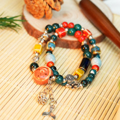 Glazed Mermaid Ji Ceramic Bracelet (Sweet & Romantic, Double Wrap)