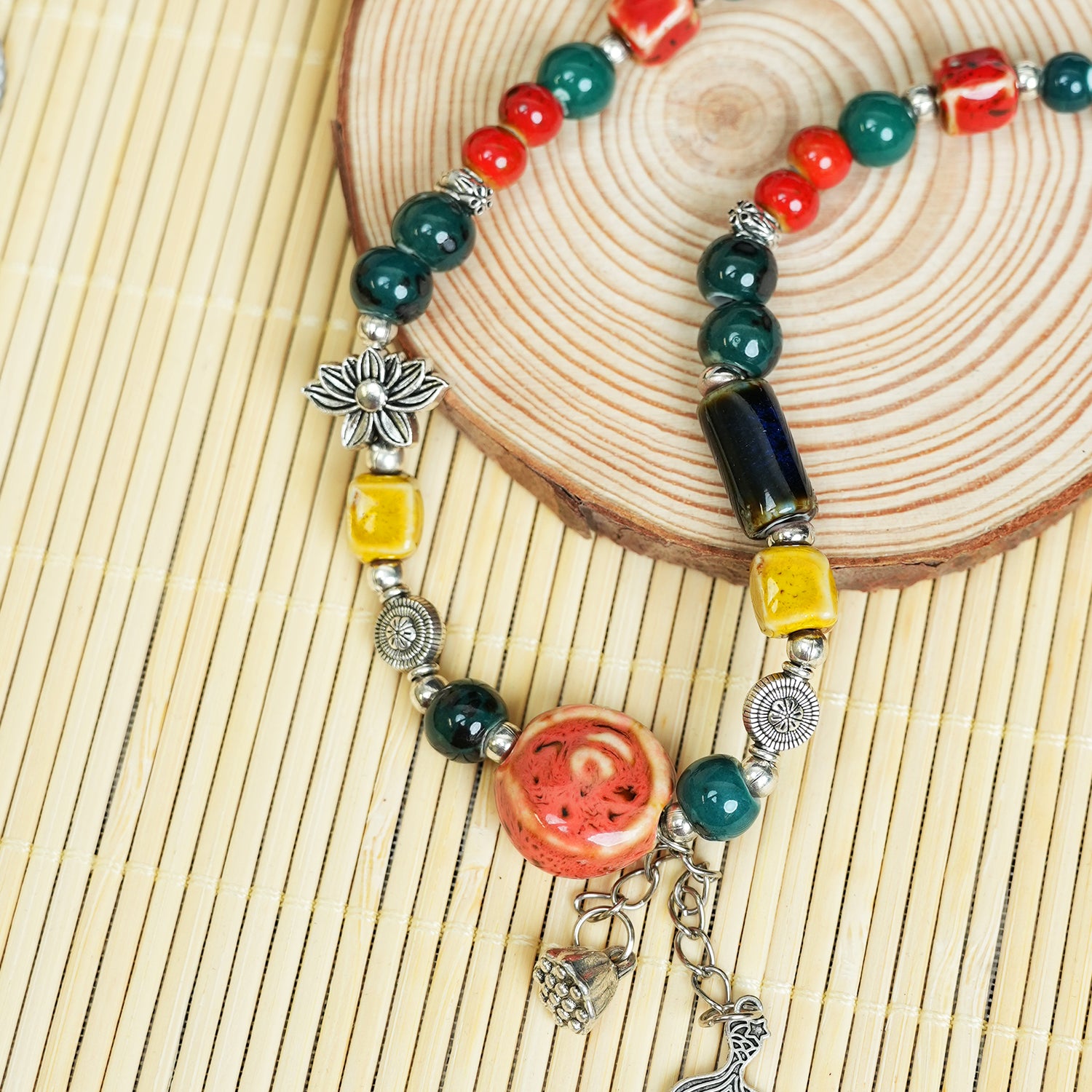 Glazed Mermaid Ji Ceramic Bracelet (Sweet & Romantic, Double Wrap)