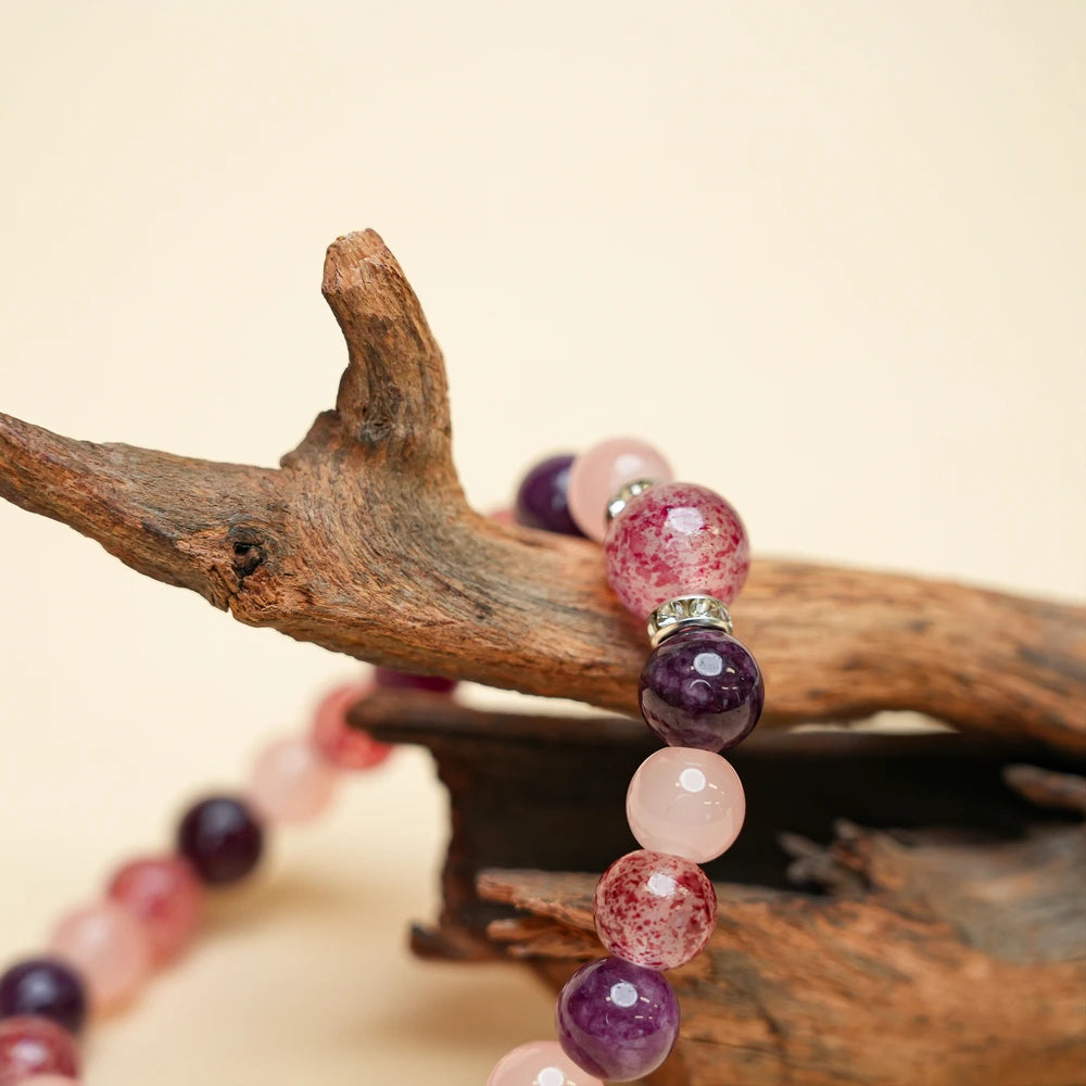 New Chinese Five Elements Fire Series • Vibrant Pink-Purple Bracelet (8mm) Unique Eye-Catching Style