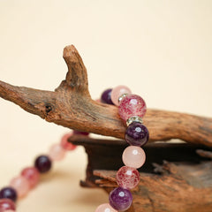 New Chinese Five Elements Fire Series • Vibrant Pink-Purple Bracelet (8mm) Unique Eye-Catching Style